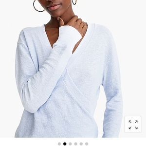 NWT JCrew Faux-wrap top in textured crepe